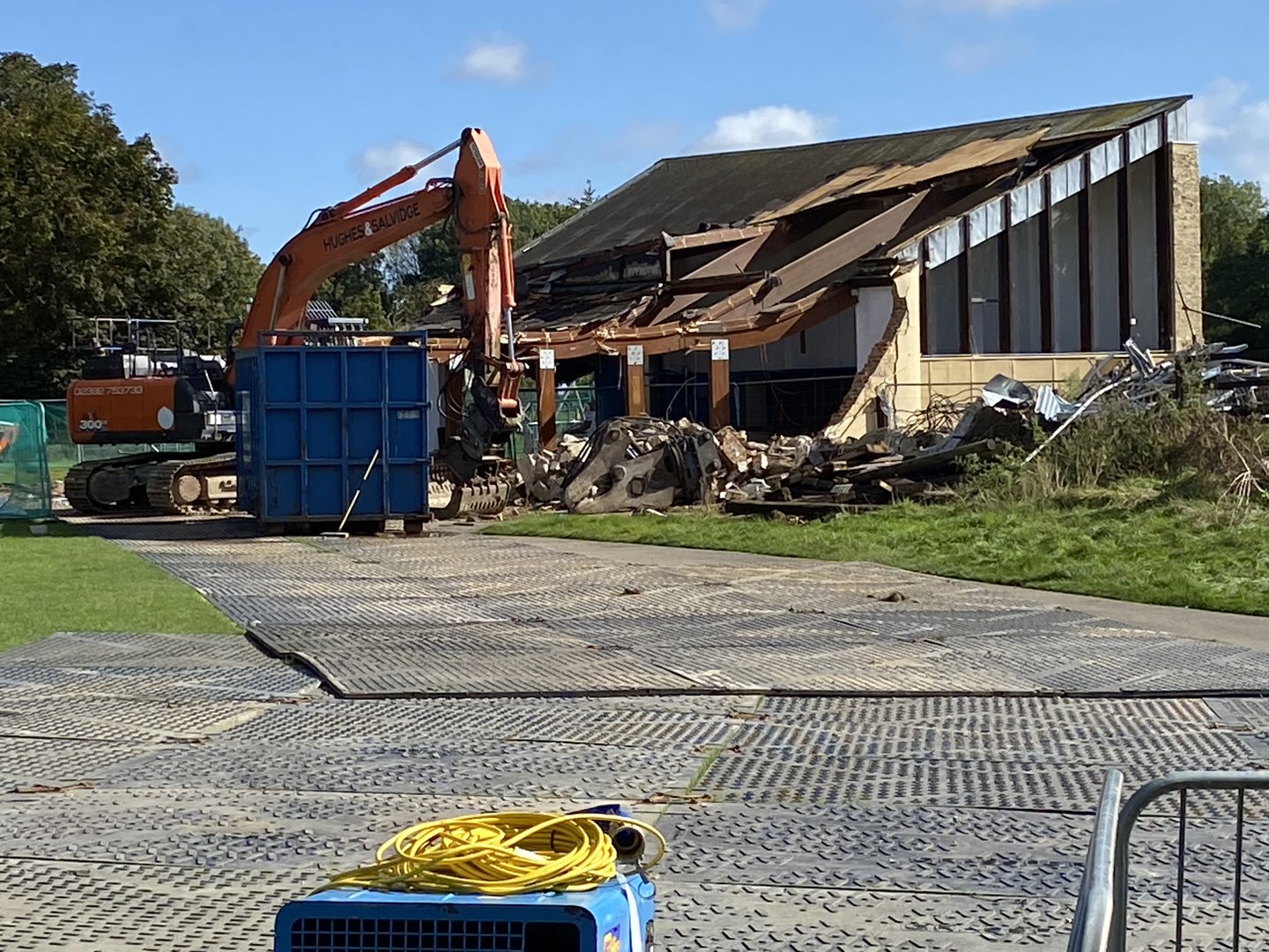 Sealion house, demolition work in progress, ZSL Whipsnade, UK