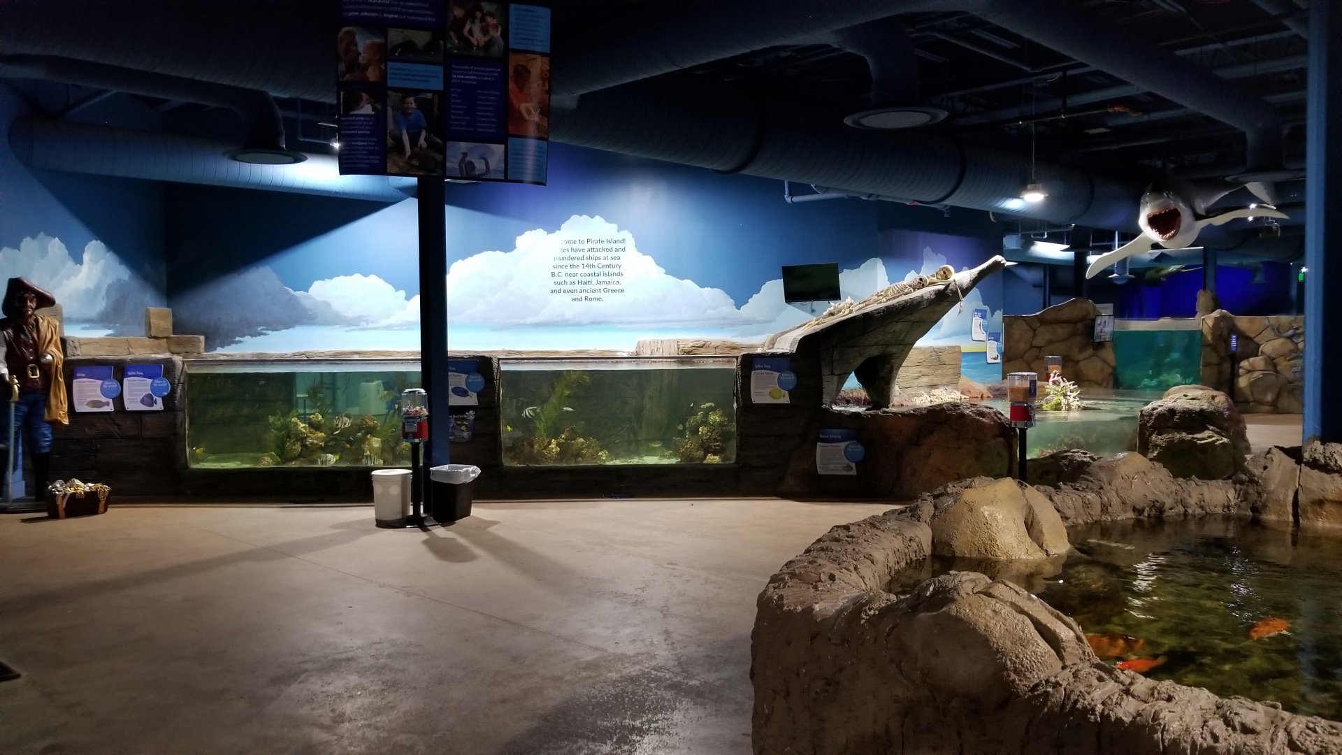 SeaQuest Woodbridge - Tropical tank, ray tanks to the right