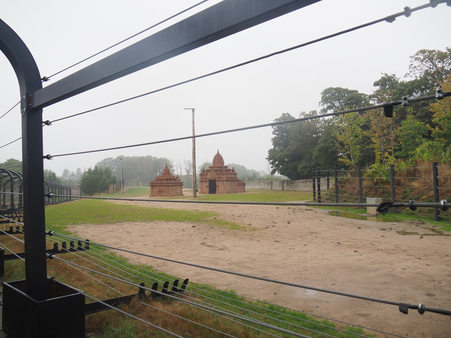 Second large Asian elephant paddock seen from the train, 2022-09-14