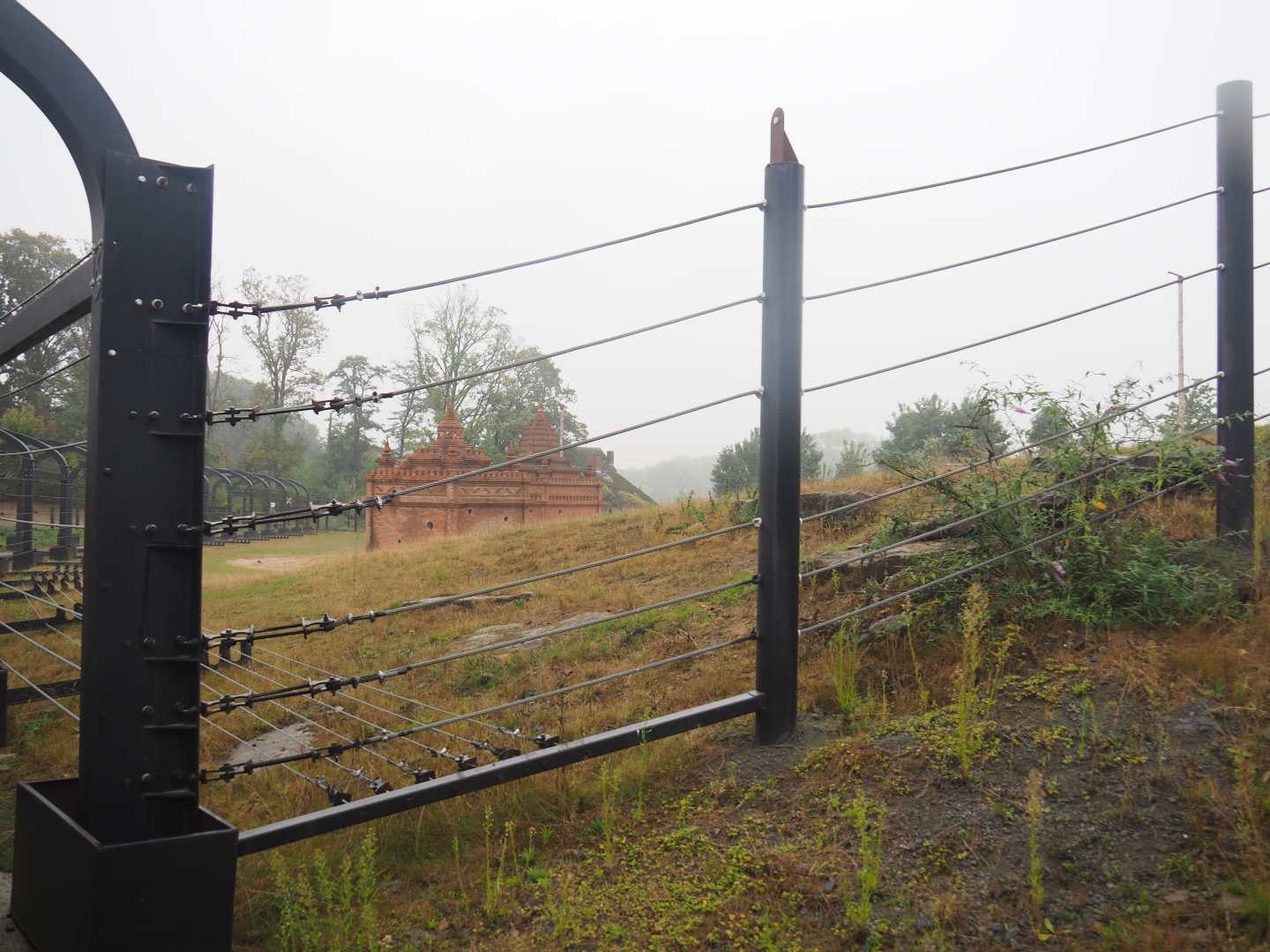 Second large Asian elephant paddock seen from the train, 2022-09-14
