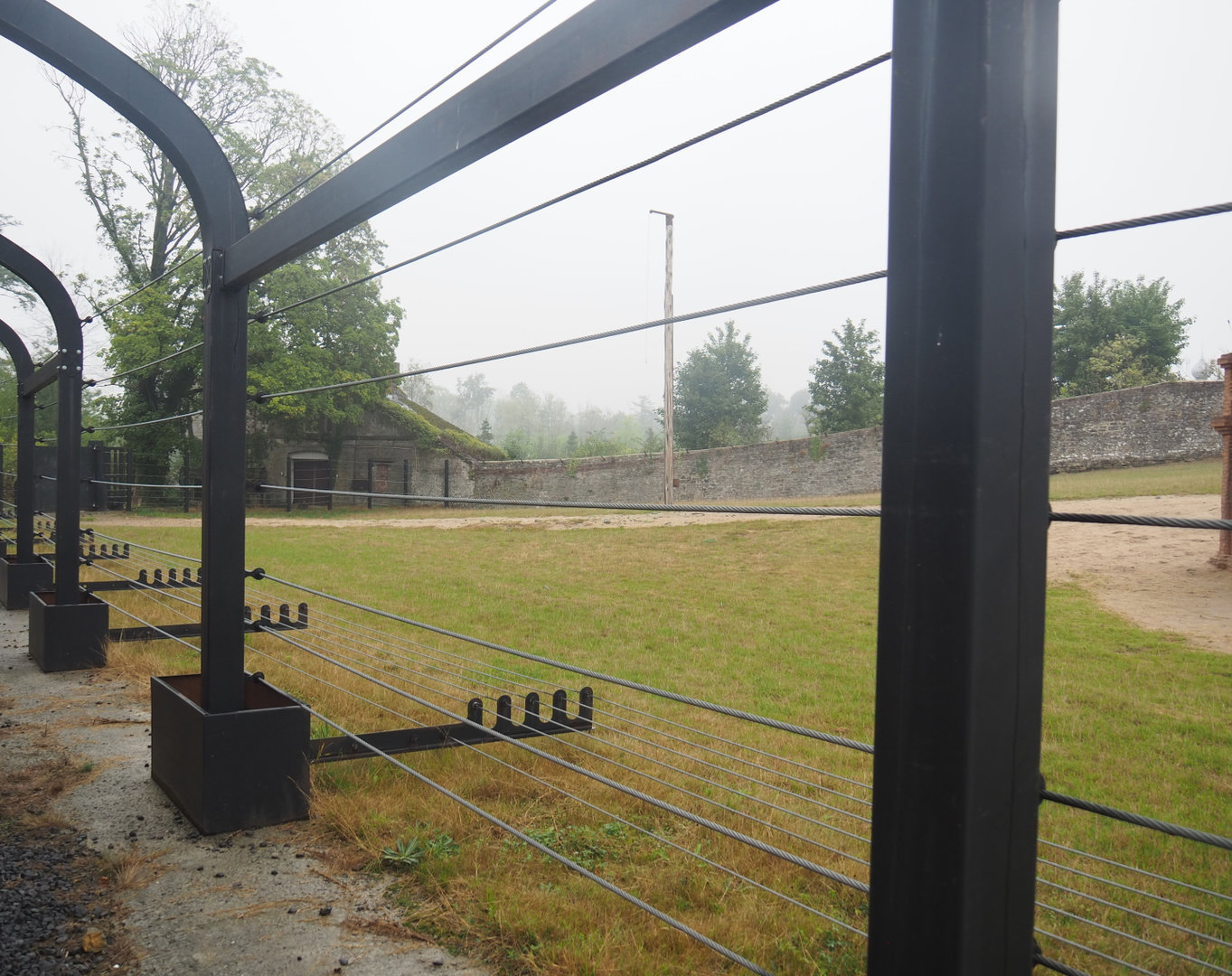 Second large Asian elephant paddock seen from the train, 2022-09-14