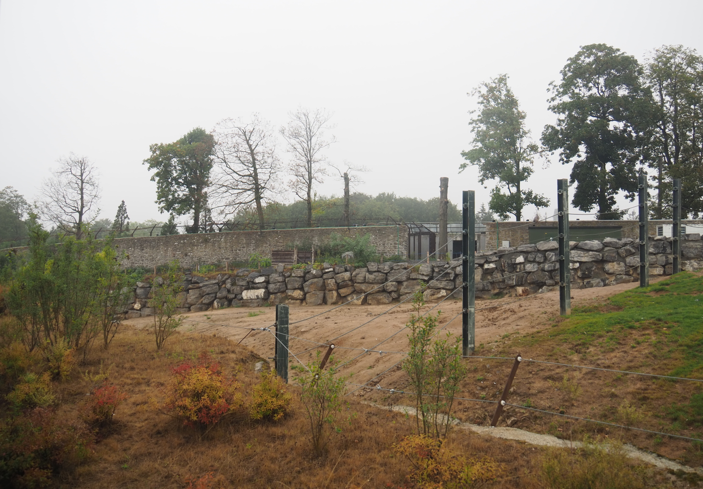 Separation between elephant paddocks, seen from the train, 2022-09-14
