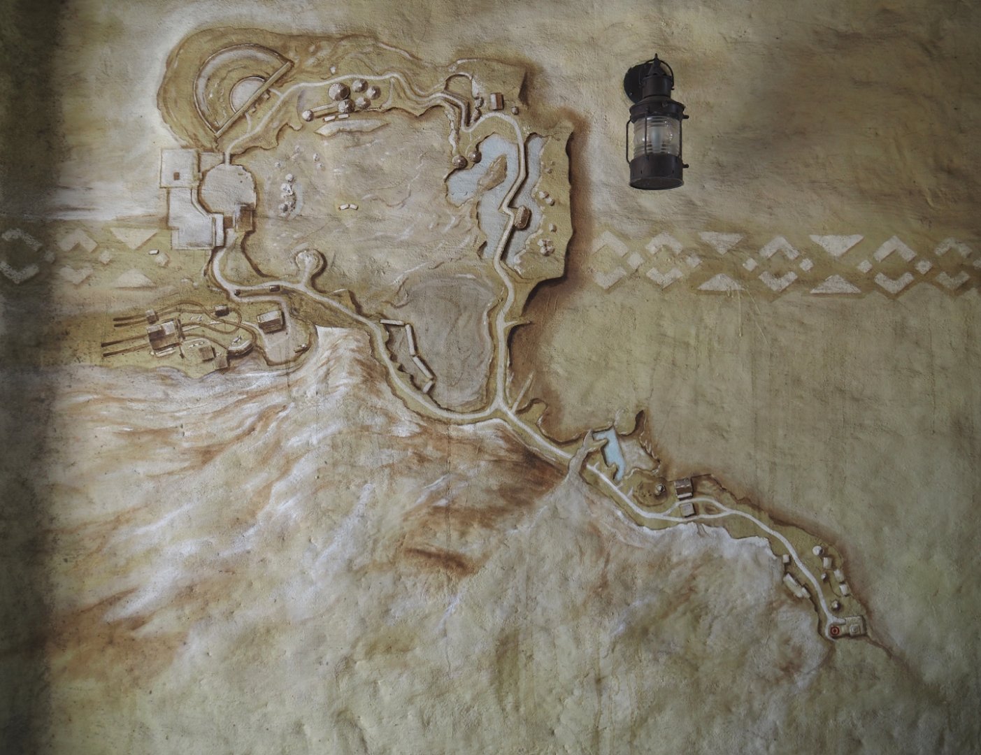 Serenga - Relief map on wall of Dogon Sun Palace, 2024-06-23