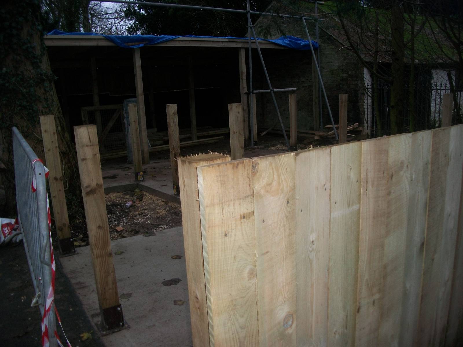 Sewerby Zoo, new hardstanding and shelter under construction 8th December 2