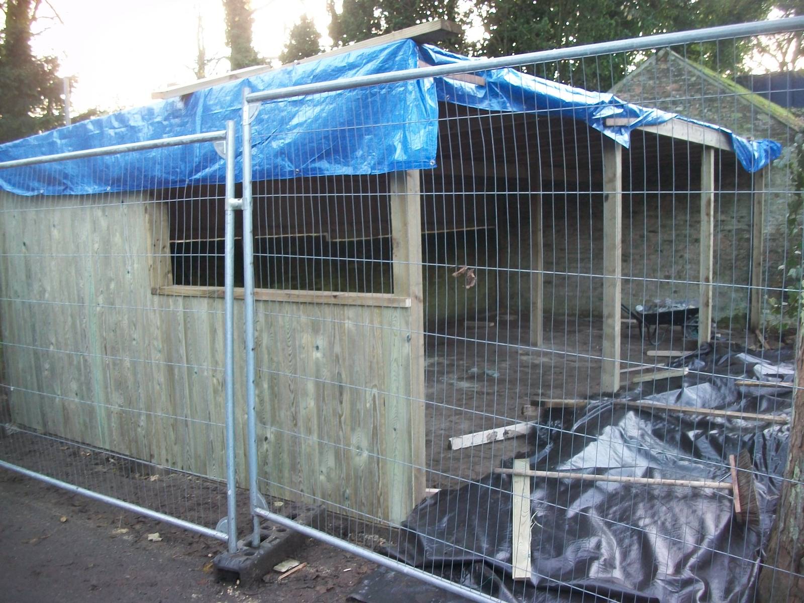 Sewerby Zoo, new shelter and hardstanding under construction 30th November