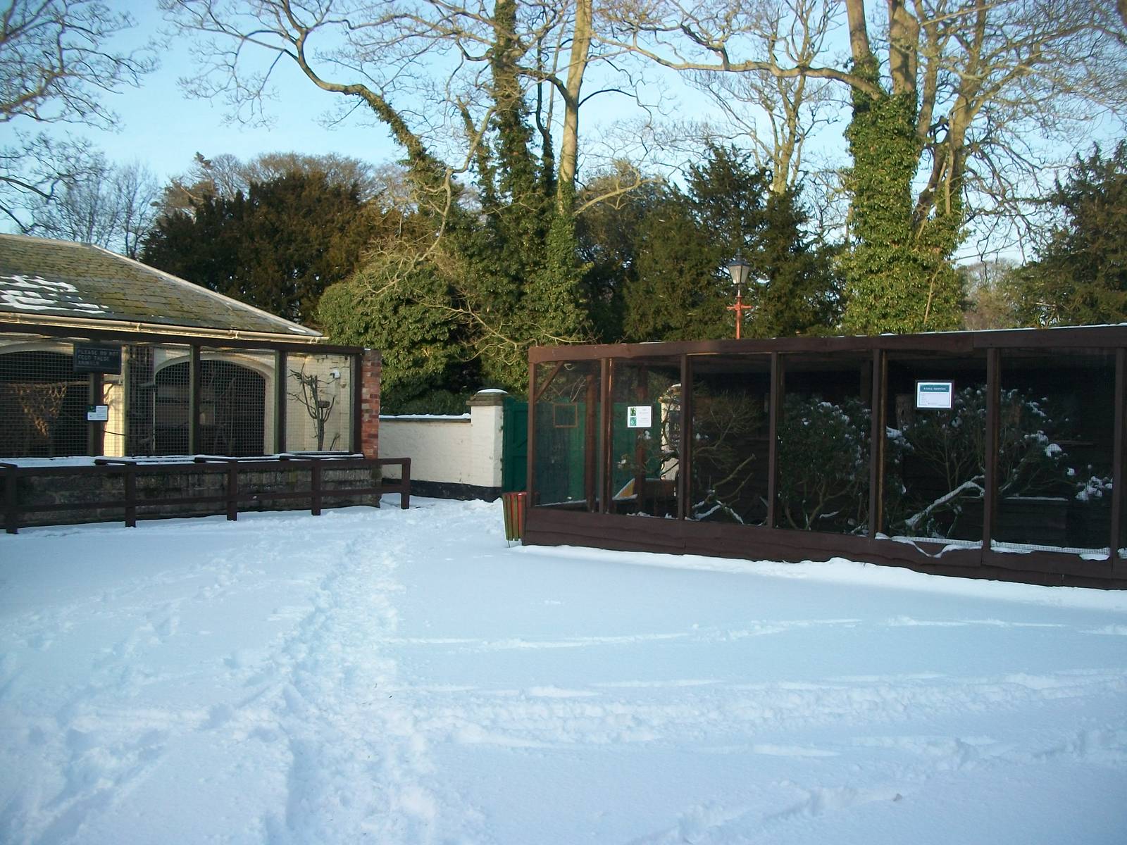 Sewerby Zoo, Touraco aviary left, Finch aviary right; 5th February 2012