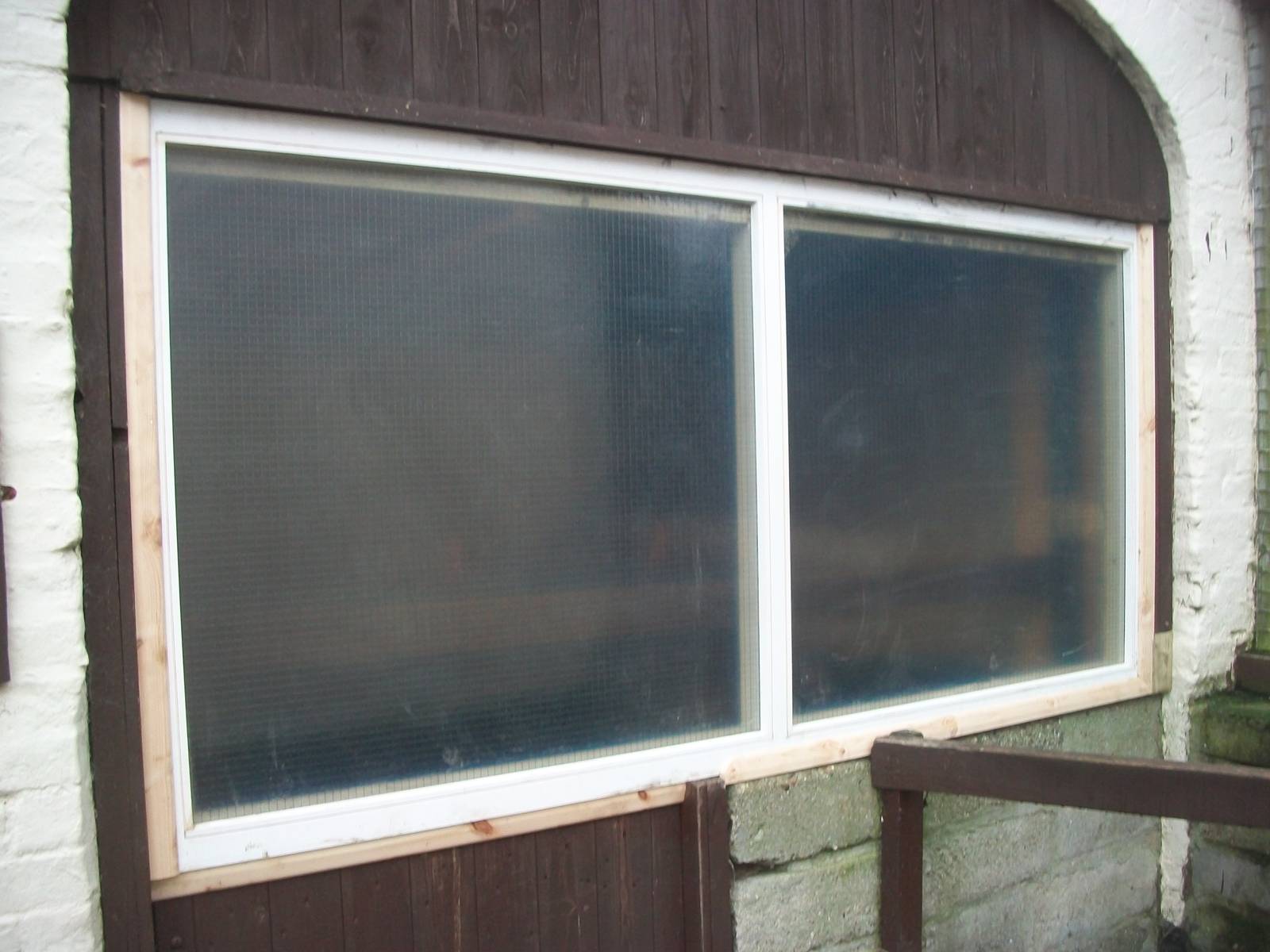 Sewerby Zoo, windows added to new sickbays/storage area 11th January 2013