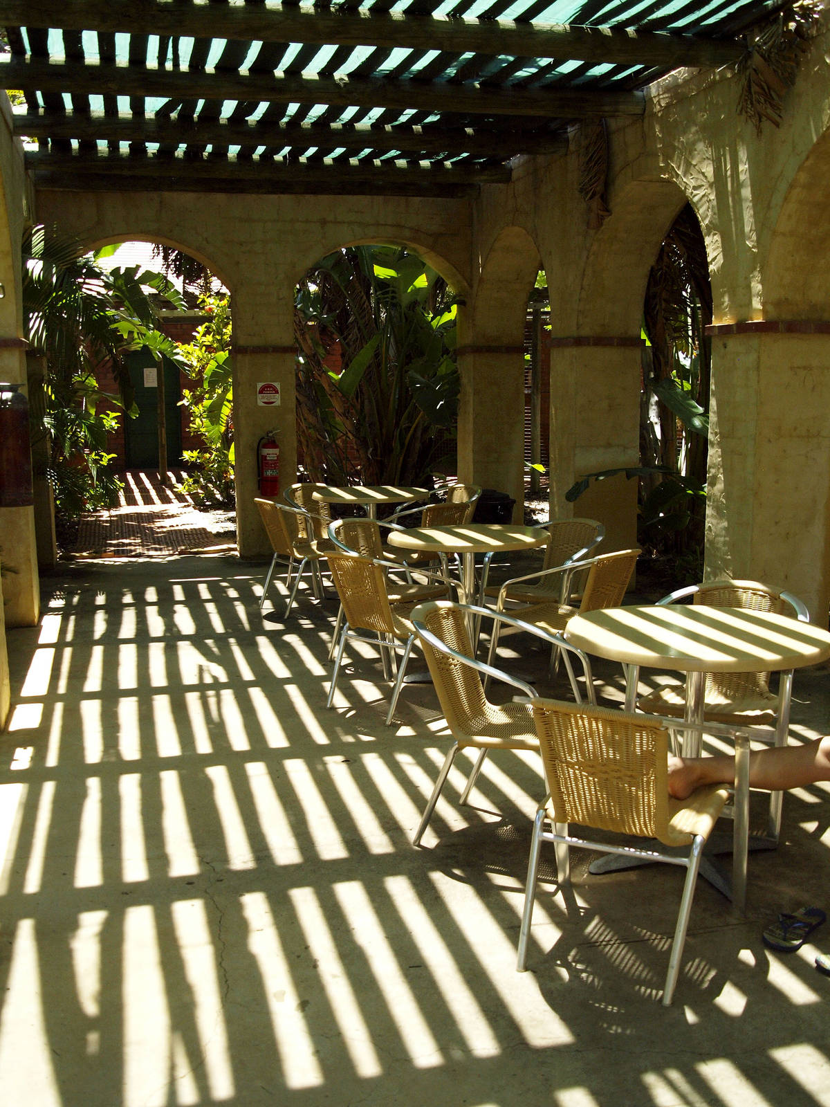 Shaded rest area for visitors