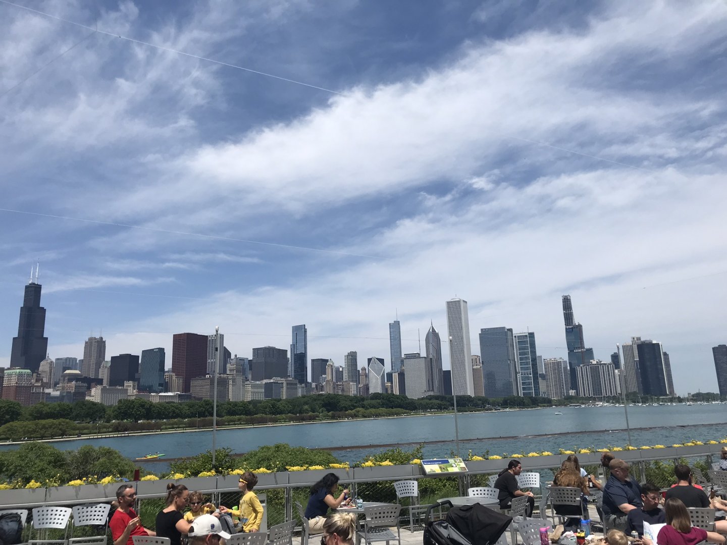 Shedd Aquarium: Chicago Skyline from Food Court Terrace