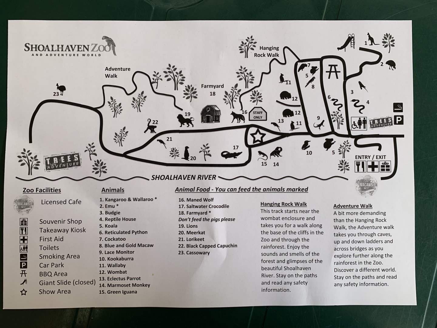 Shoalhaven Zoo Map