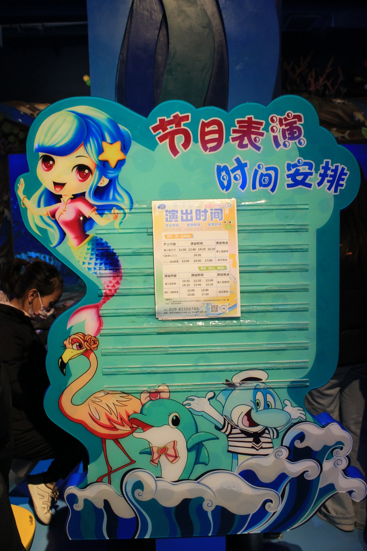 show-times at Fantasy Aquarium, Xi'an