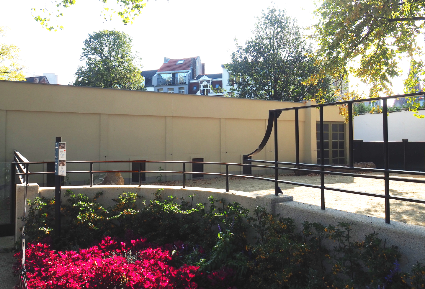 Side of the renovated pig house with small species gates, 2020-09-20