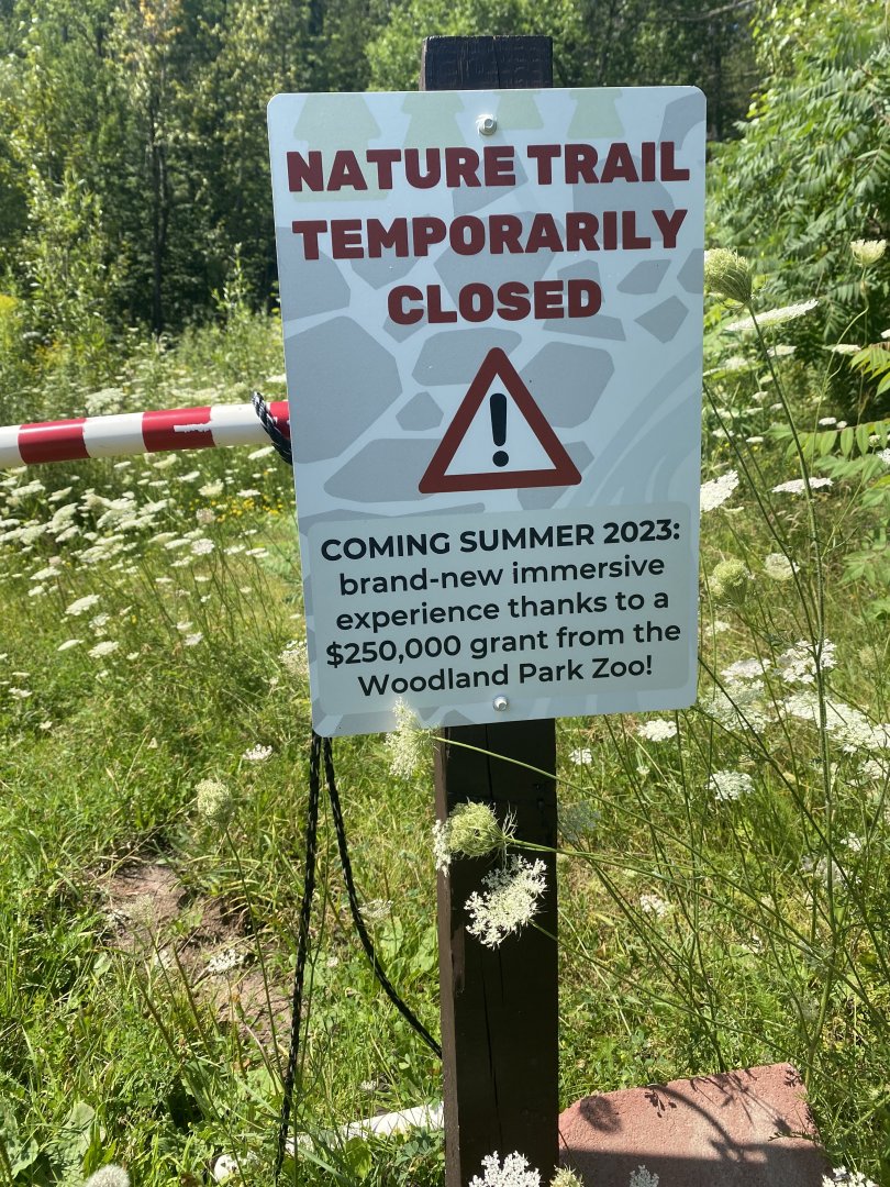 Sign About Nature Trail Closure.