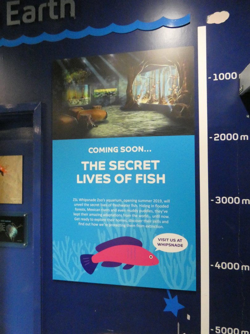 Sign about new aquarium at Whipsnade