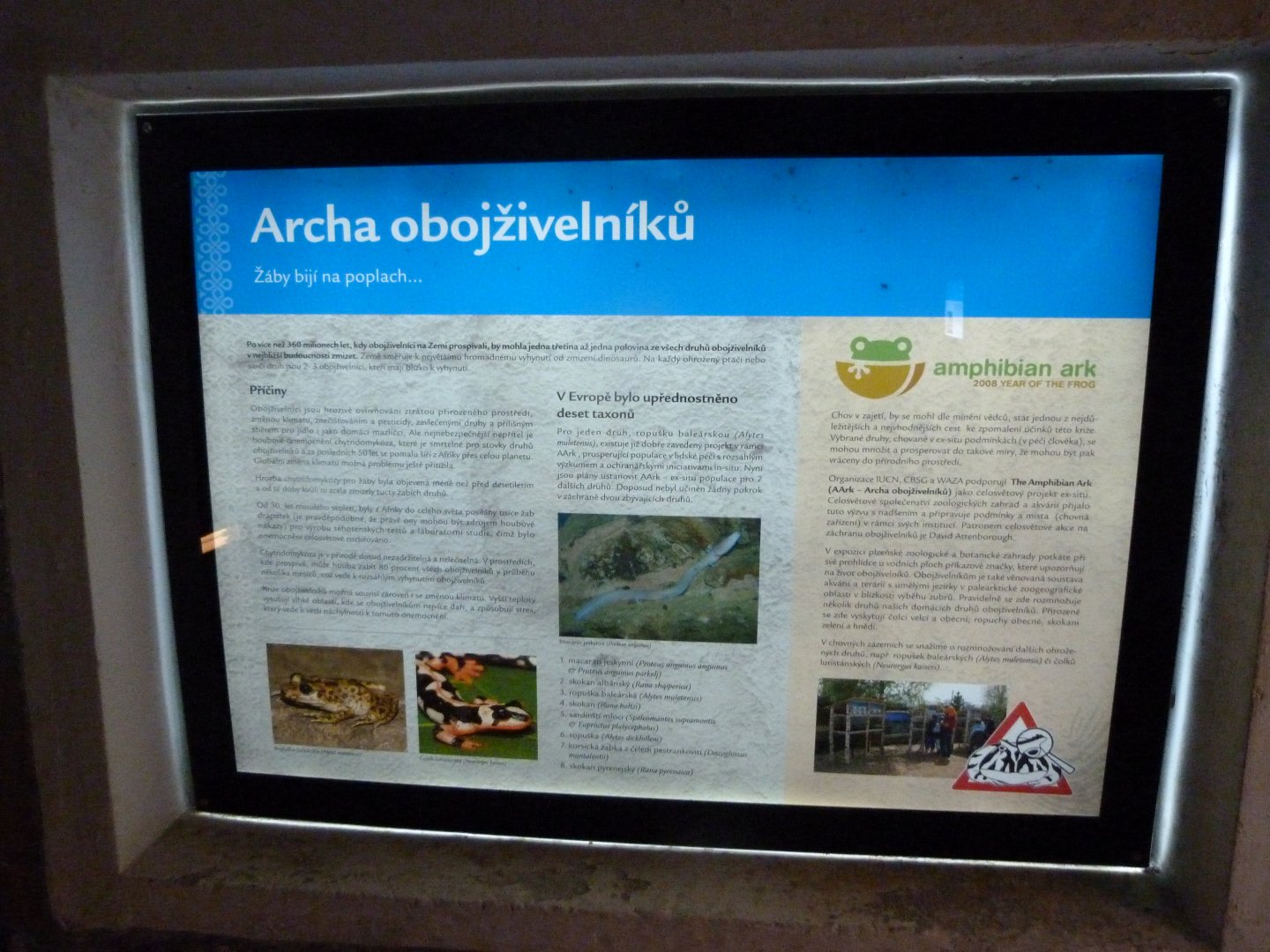 Sign about the Amphibian Ark -Zoo Plzeň (2025)