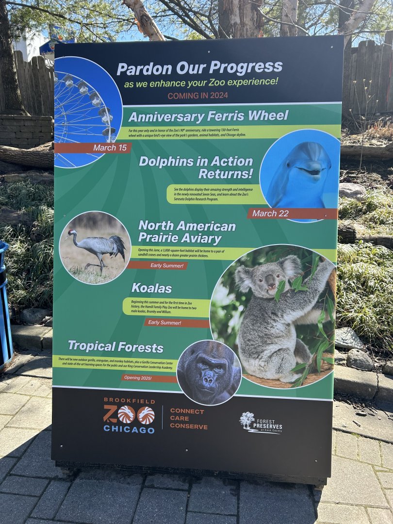 Sign About Upcoming Exhibits/Attractions