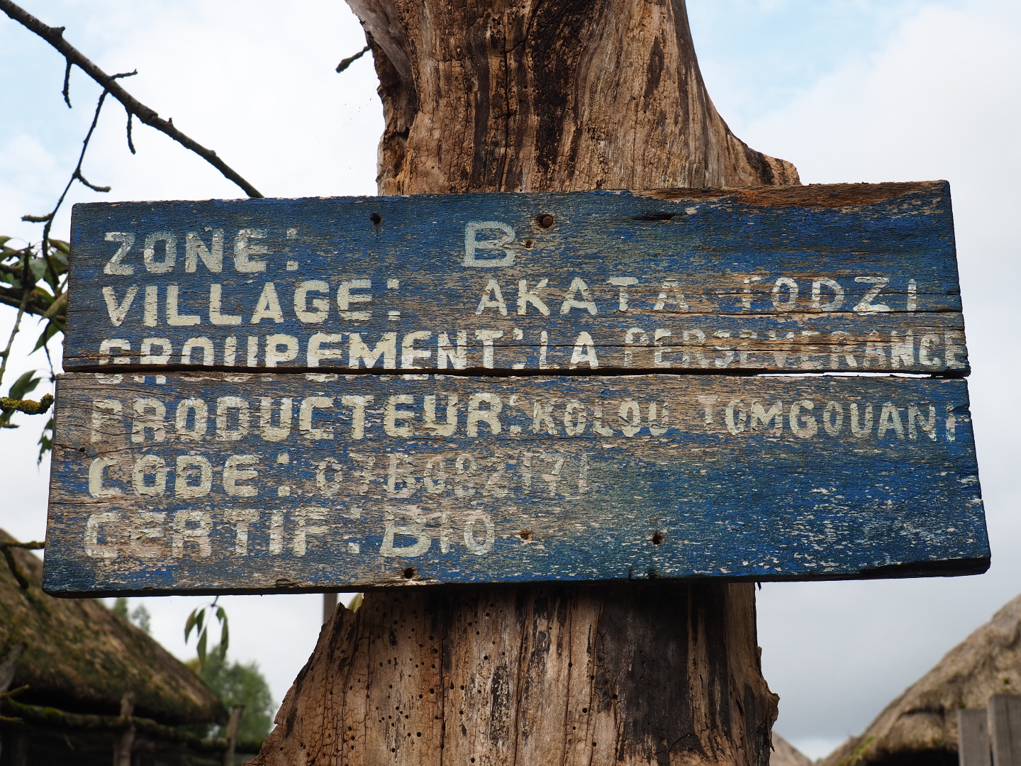 Sign African stilt village, 2019-10-04