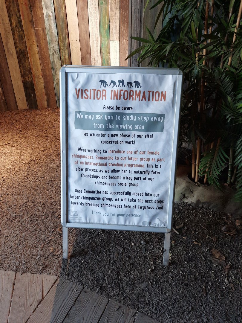 Sign at Chimpanzee Eden