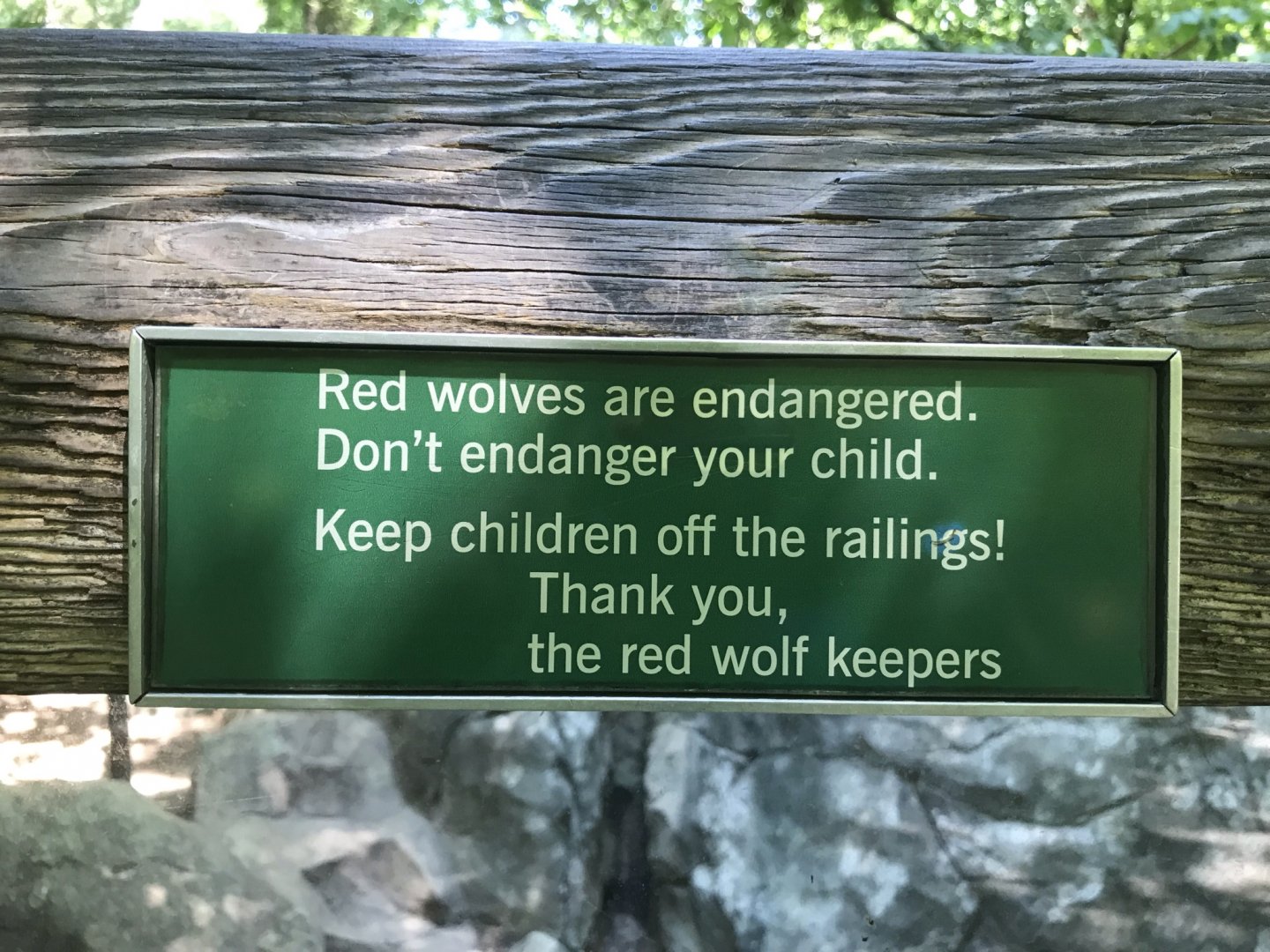 Sign at Red Wolf Habitat
