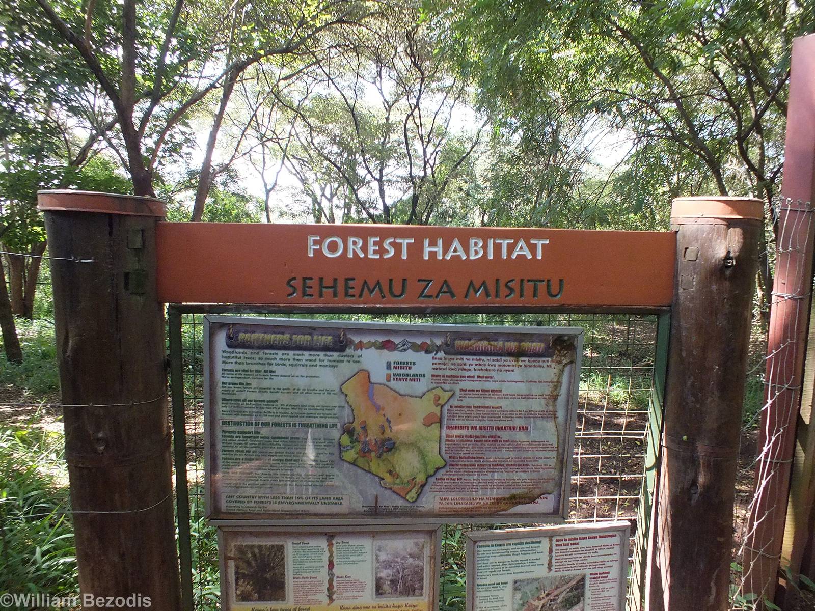 Sign at the Entrance to the Forest Habitat - Nairobi Safari Walk
