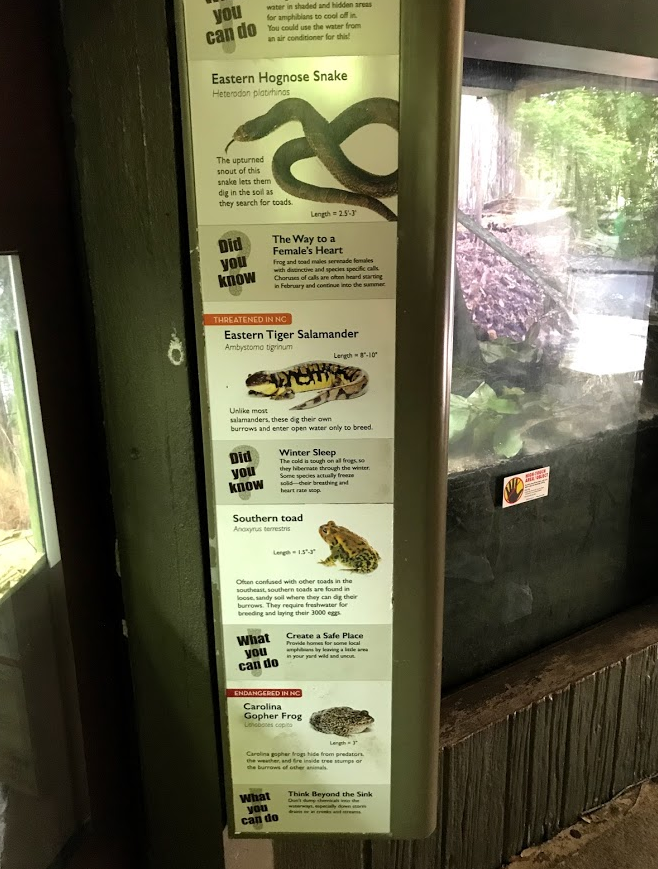 Sign at the North Carolina Zoo