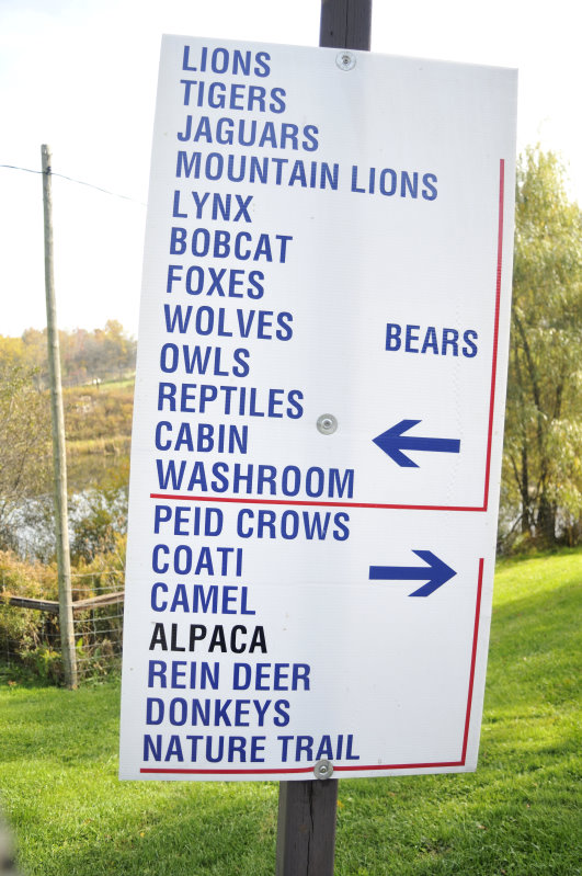 Sign at Twin Vally Zoo