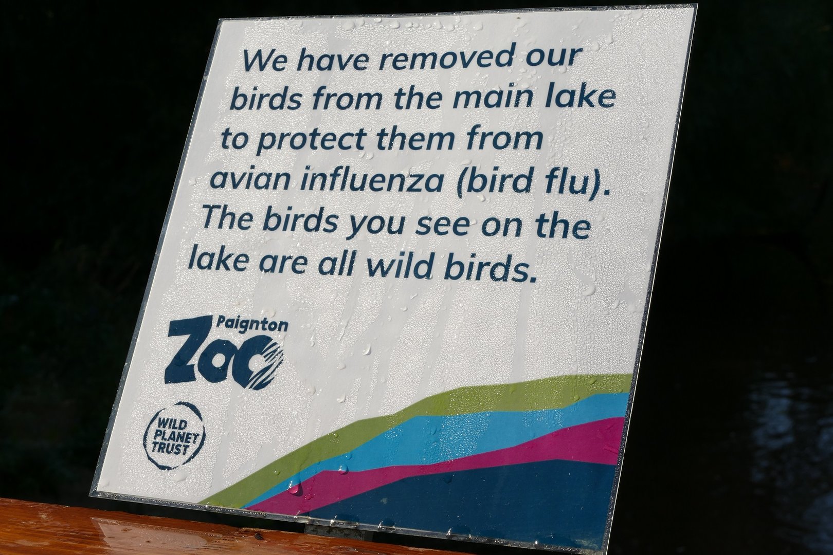 Sign by Pelican Lake, September 2022