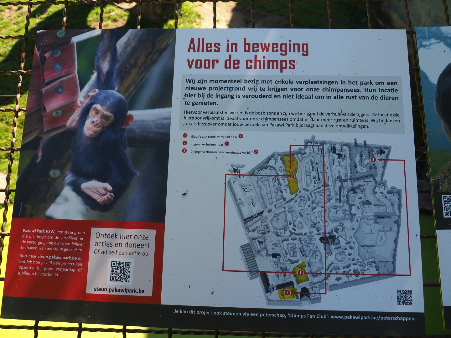 Sign changes and moves in the park for a new chimpanzee exhibit, 2020-06-20