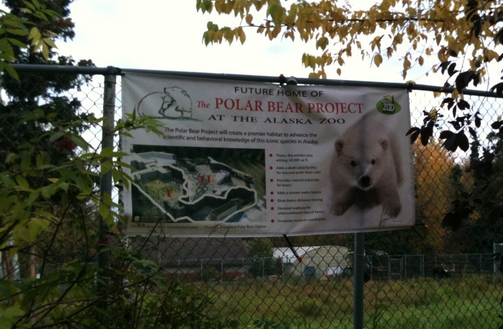 Sign detailing Polar Bear Exhibit Expansion.