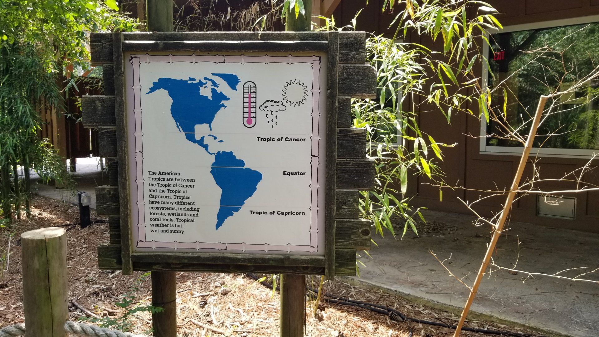 Sign explaining tropics