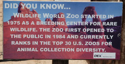 sign explaining zoo history