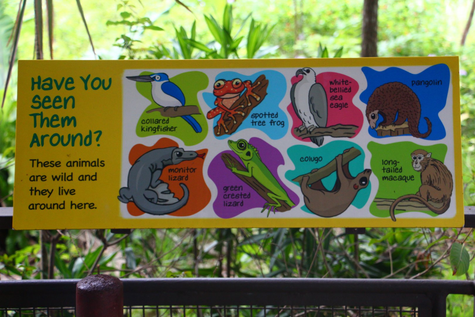 Sign featuring native species