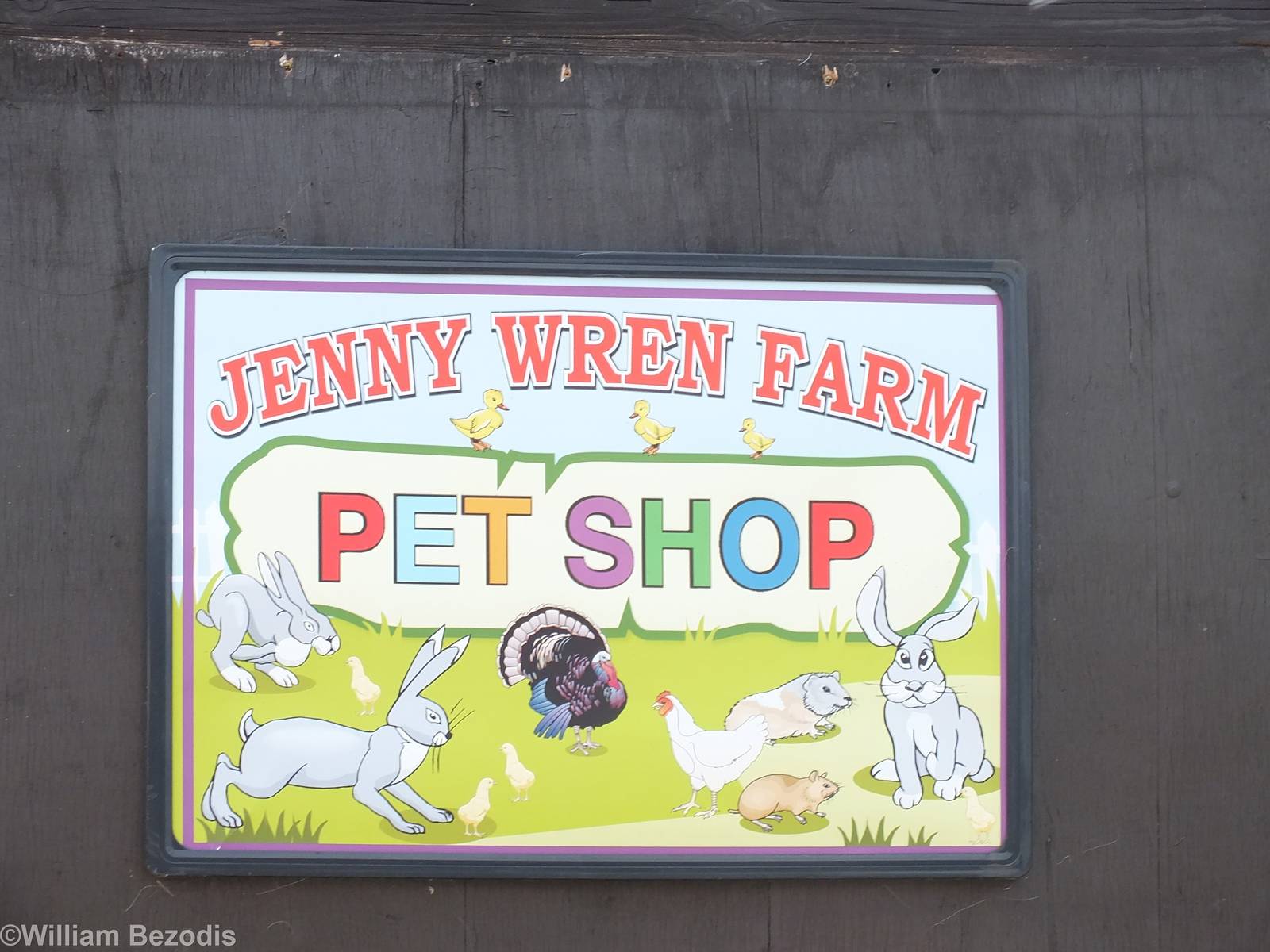 Sign for Area in Jenny Wren Farm with Animals for Sale