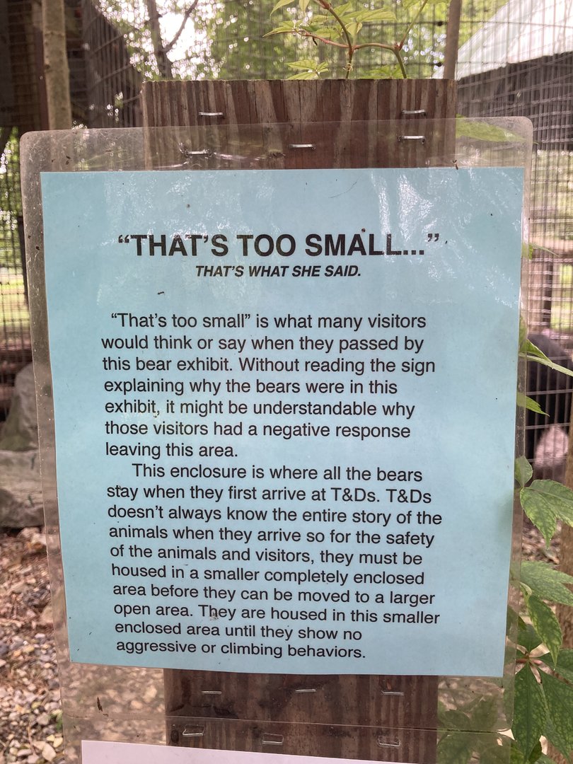 Sign for Black Bear in Corn Crib Cages