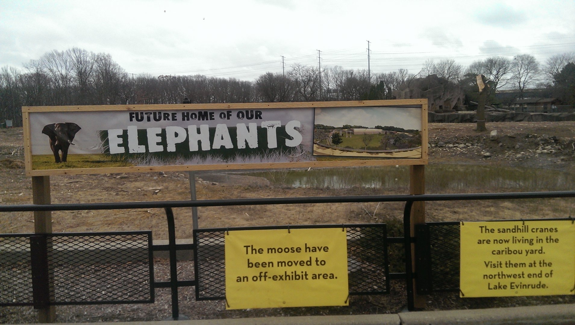 Sign for Elephant Exhibit Renovations