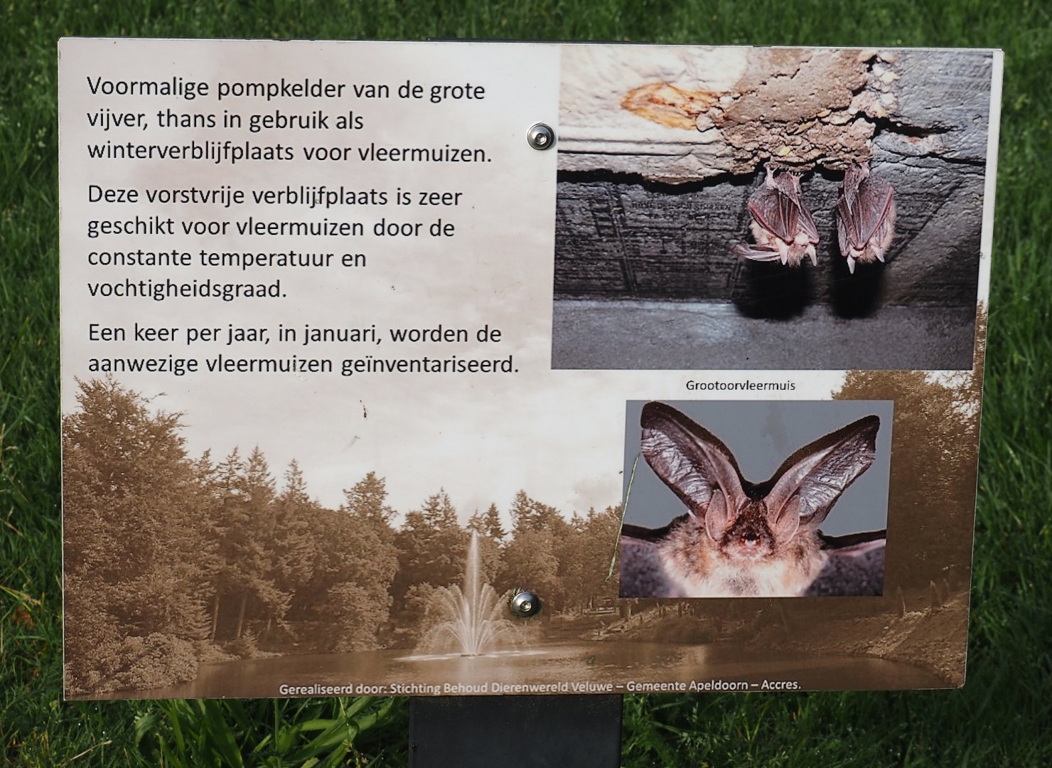Sign for former pumping cellar now transformed into a bat hibernaculum, 2024-08-18