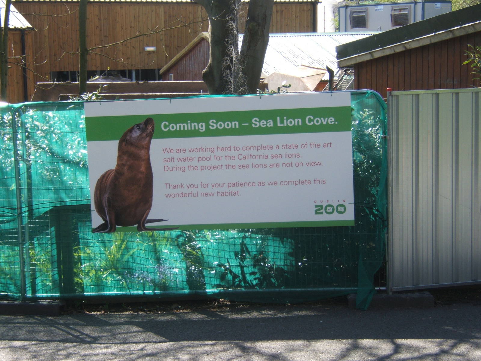 Sign for latest building work