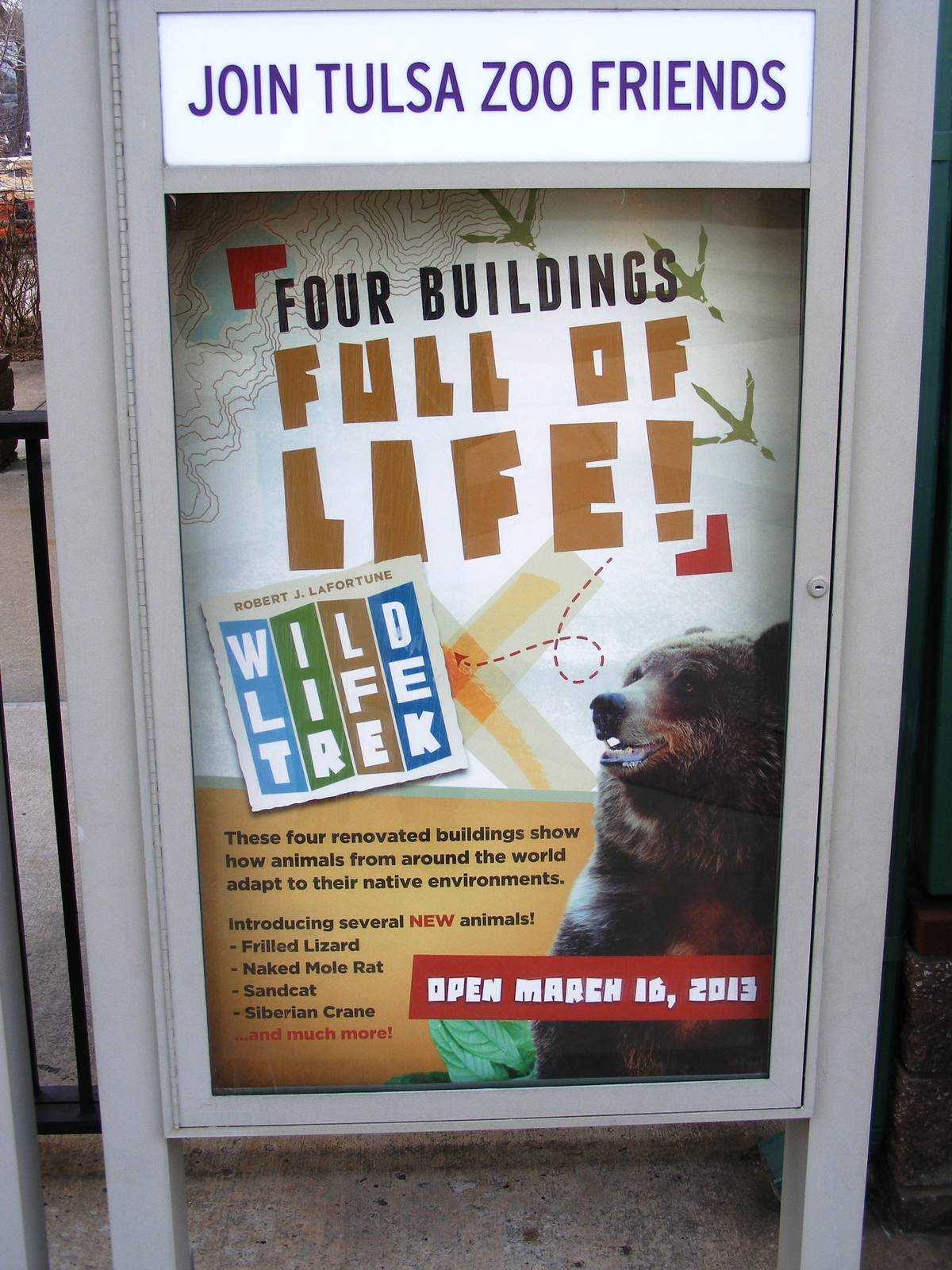 Sign for new Wild Life Trek