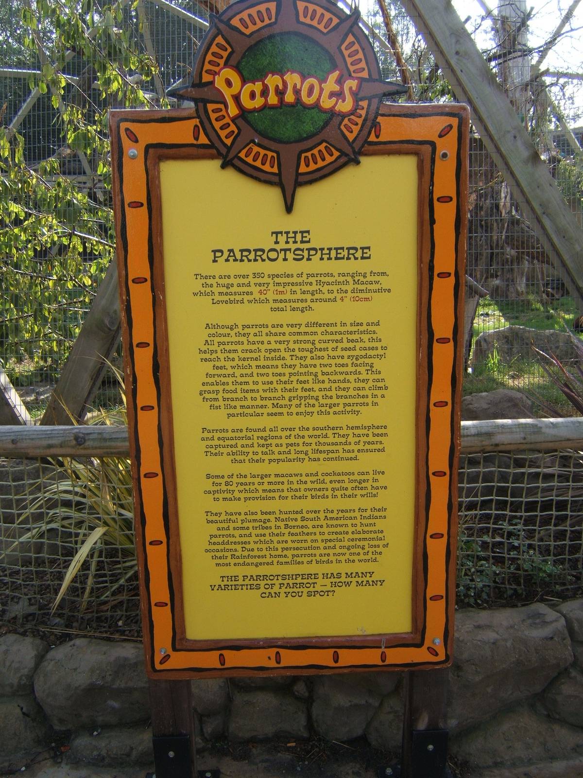 Sign for Parrotsphere