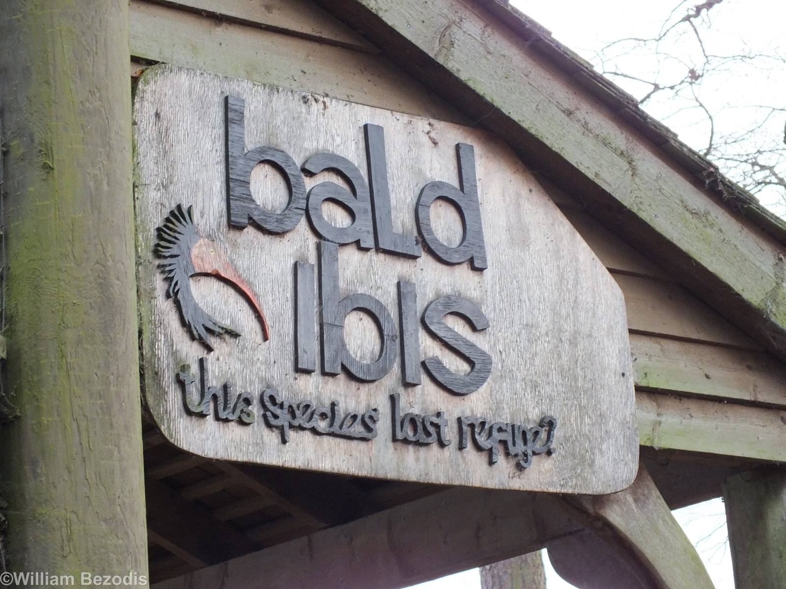 Sign for the Bald Ibis Aviary
