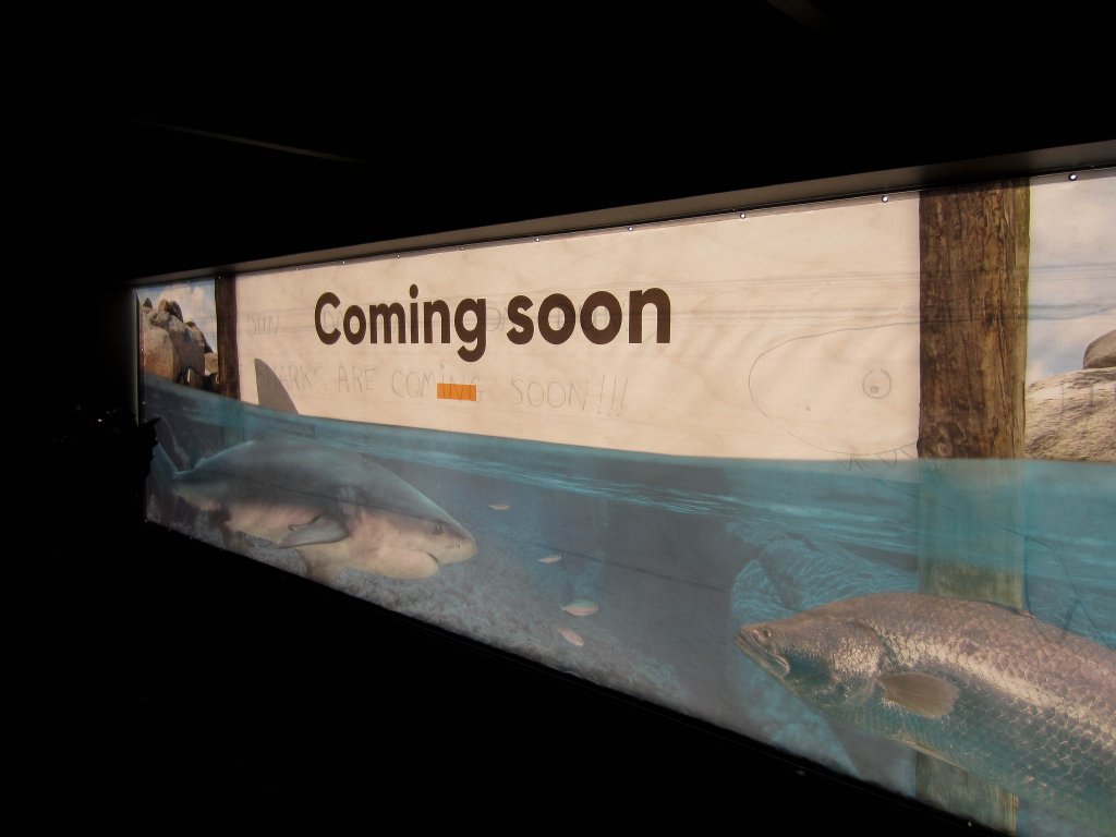 Sign for upcoming attraction