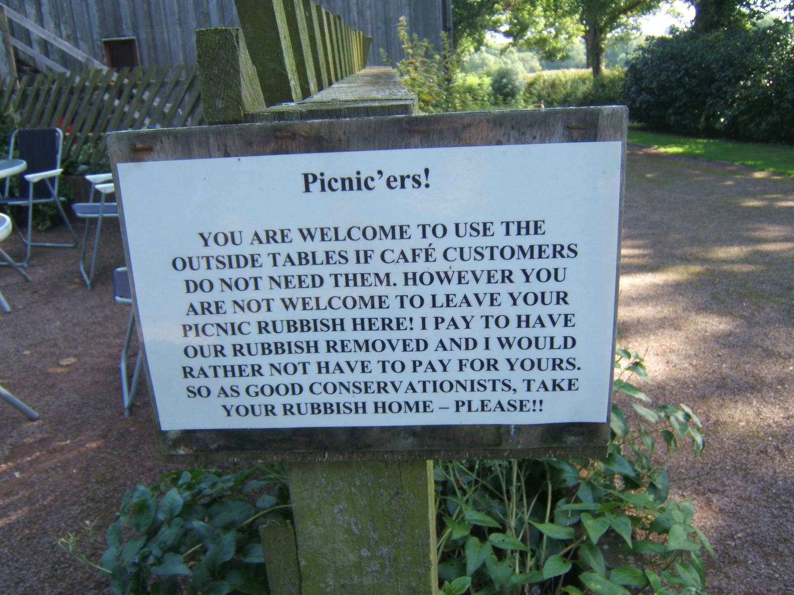 Sign for visitors information