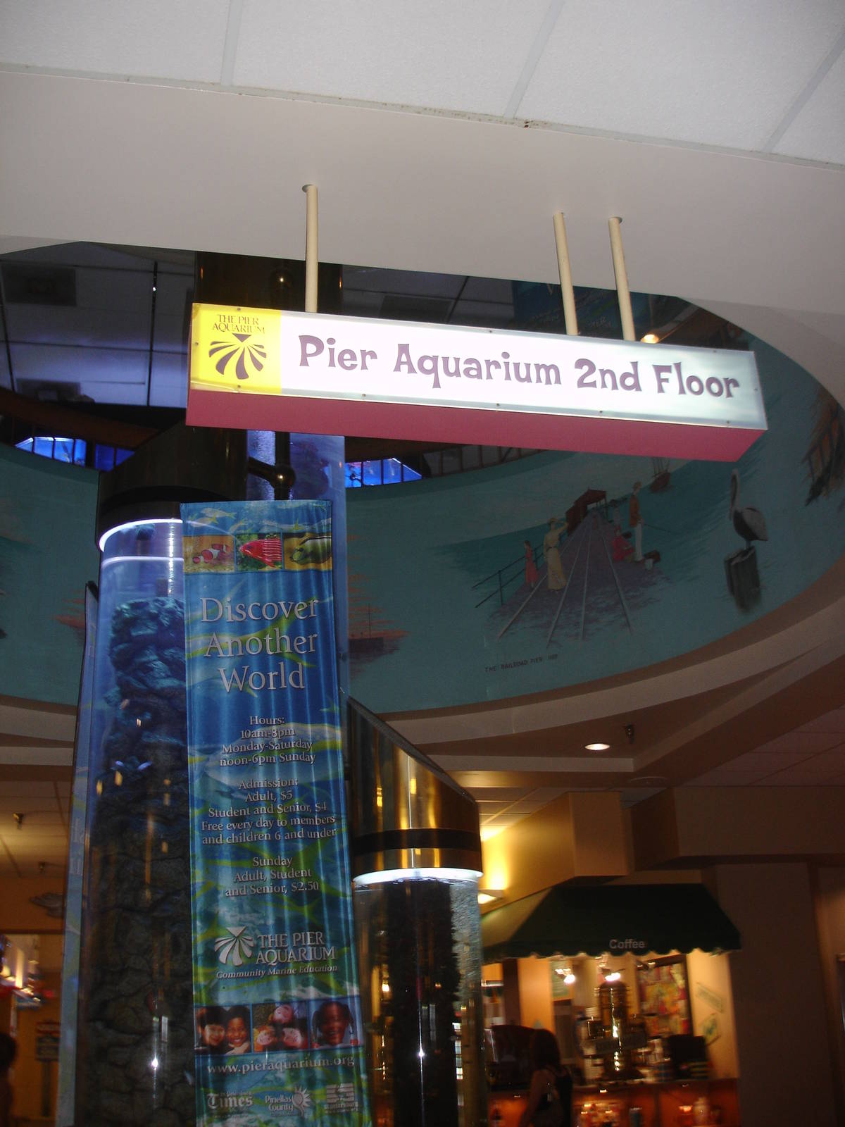 Sign - from mall to aquarium above