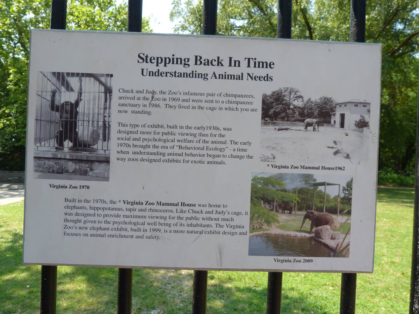 Sign in Old Chimp Cage