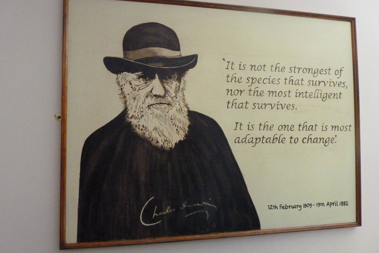 Sign in the Darwin Lab, August 2016