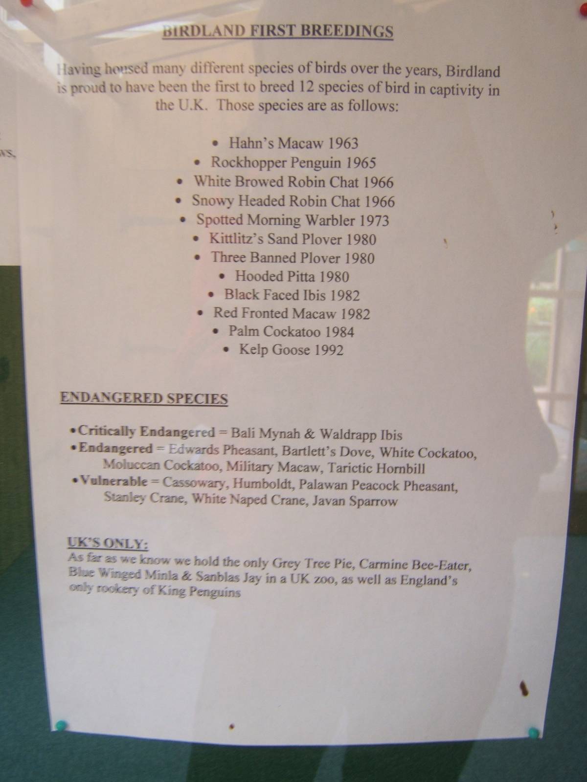 Sign in the Education building