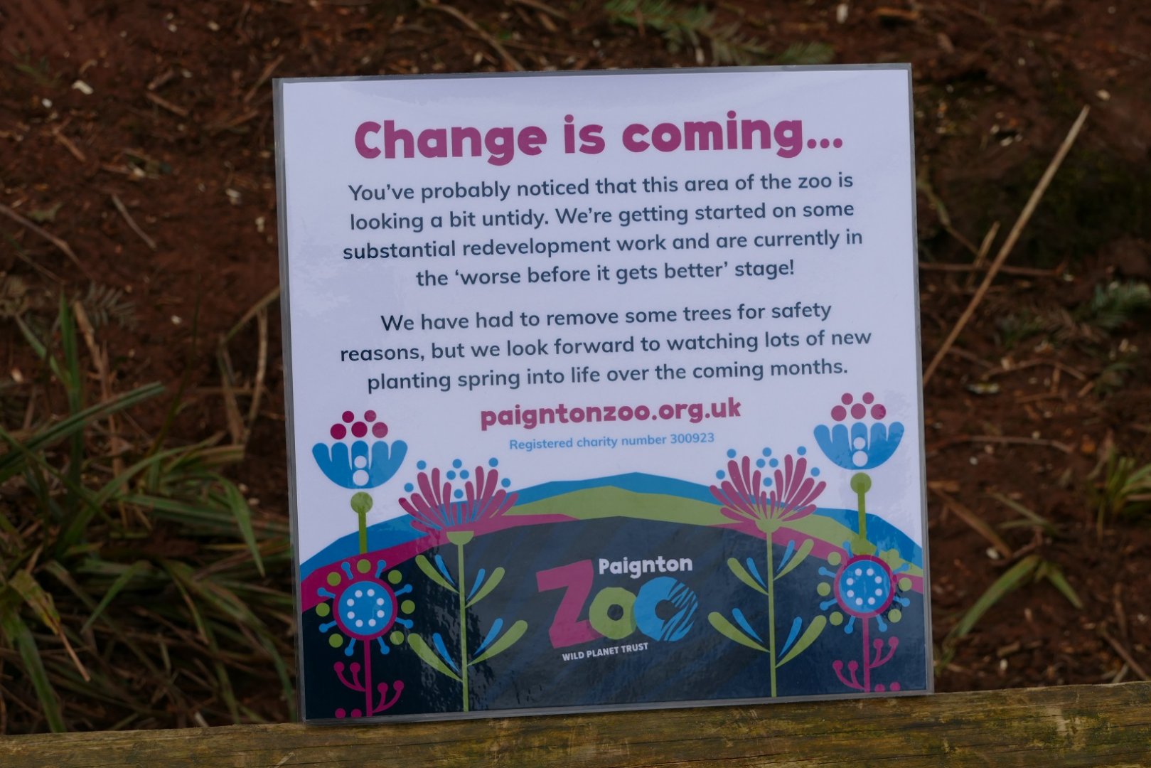 Sign in the former Brookside Aviary, February 2022
