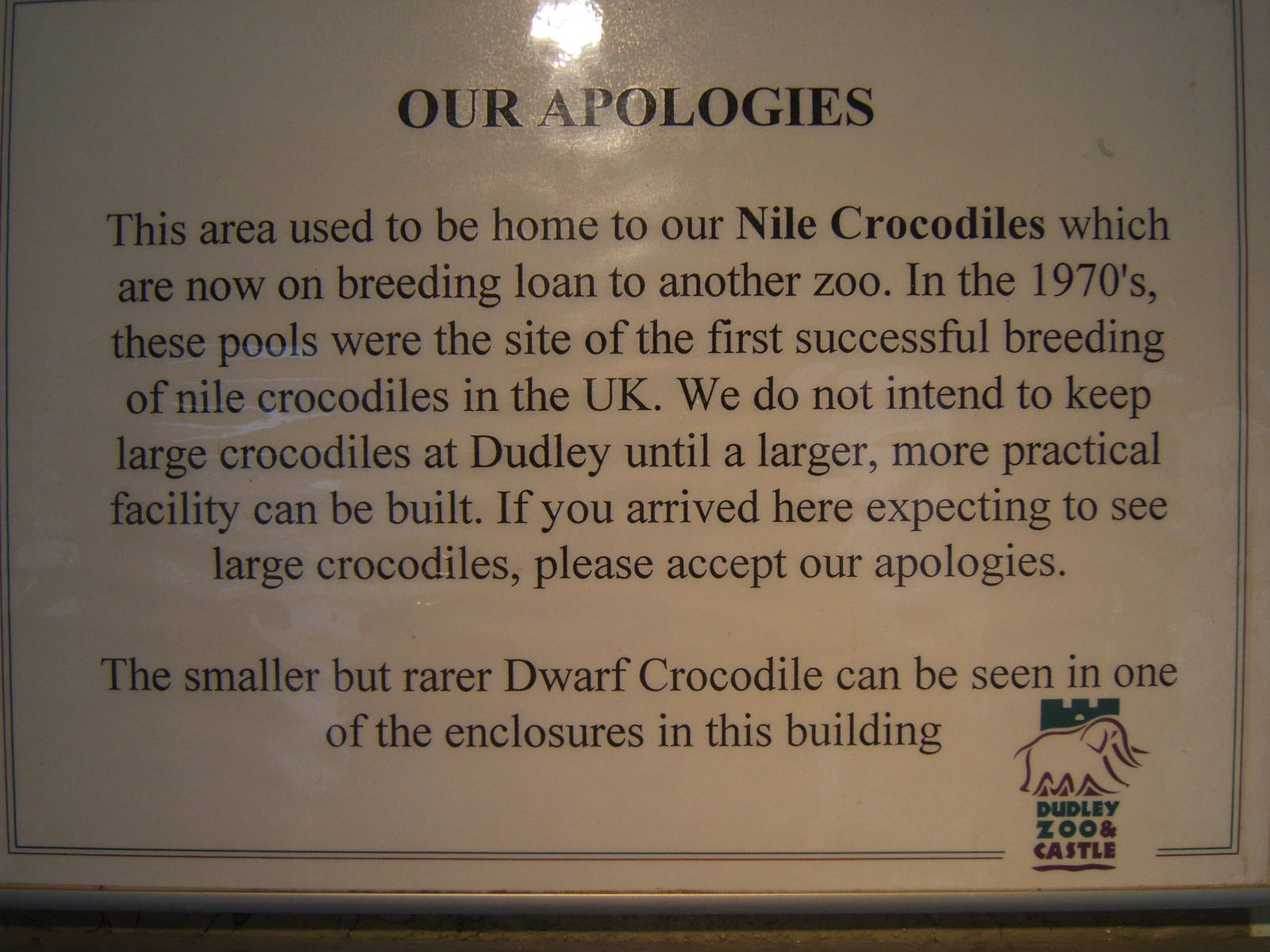 Sign in the Reptile House