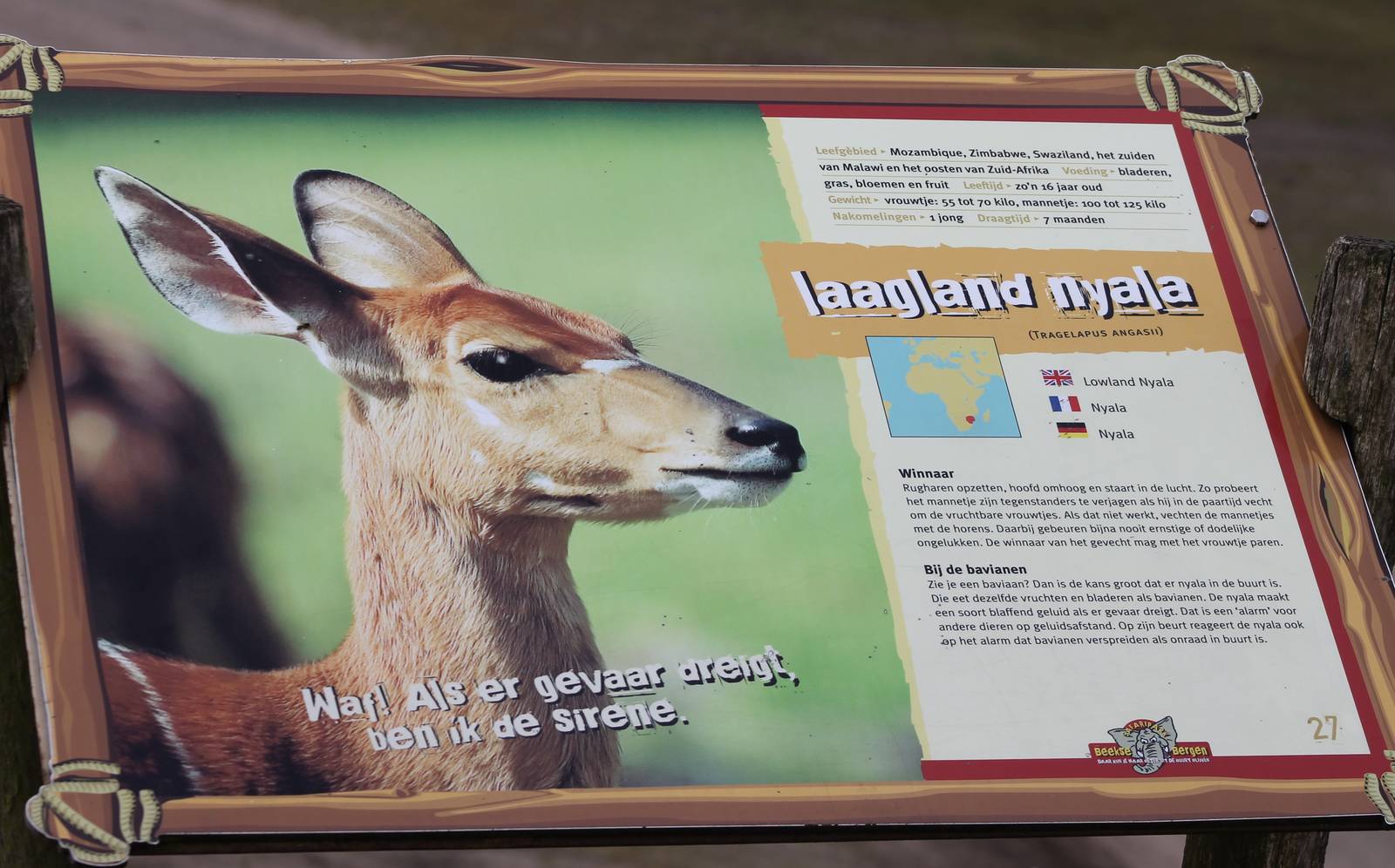 Sign Lowland nyala
