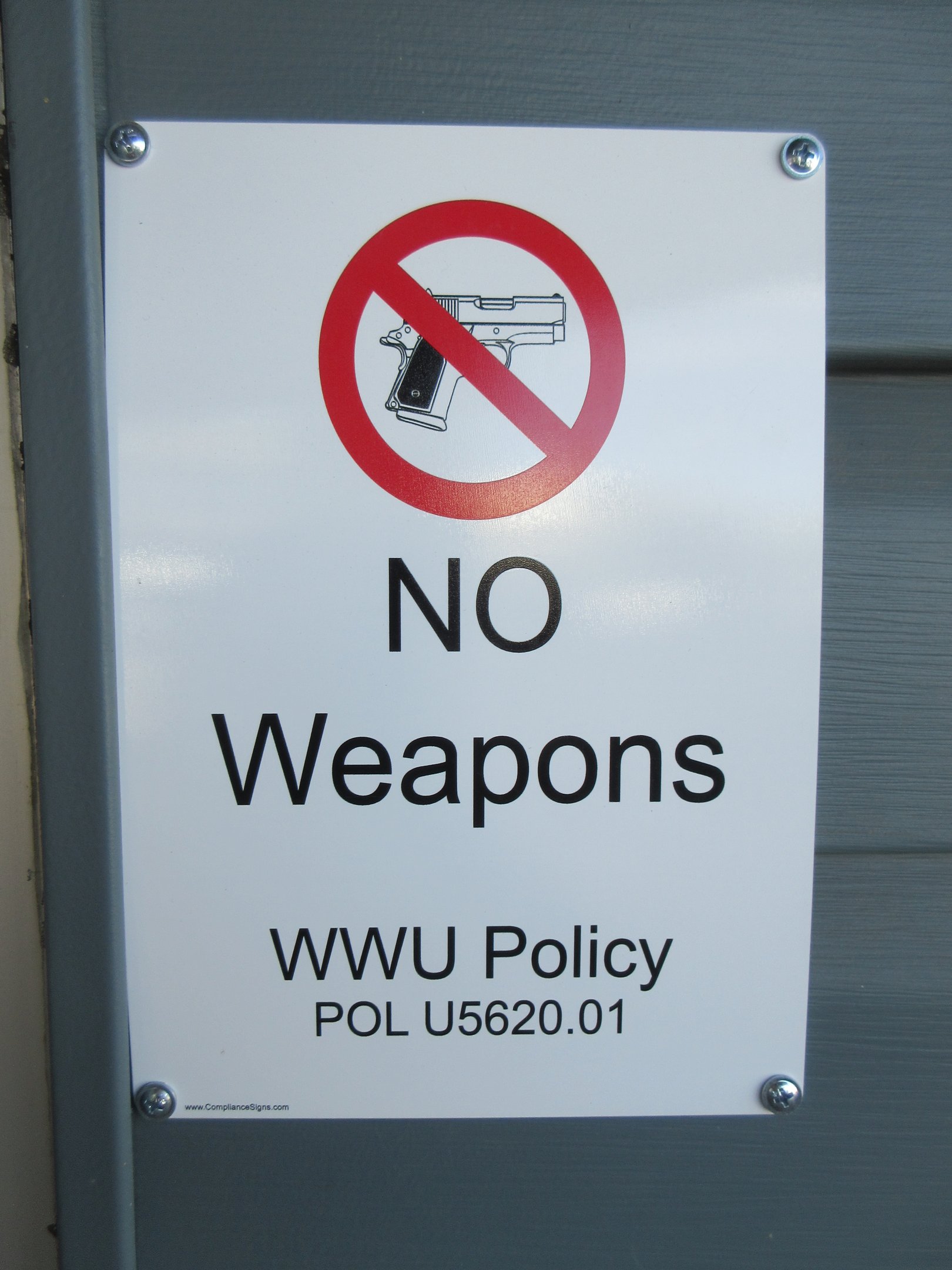 Sign near front door (only in America)